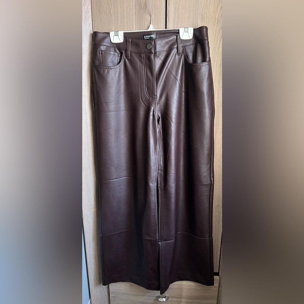 Brown Faux Leather Women’s Pants